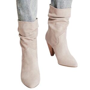 Joie Gabbissey Slouchy Suede Booties In Sand